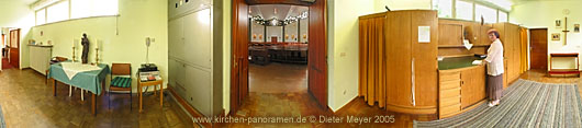 Panorama Kath. Pfarrkirche Christ-Knig Landau i.d.Pfalz, Innenraum Sakristei; equirectangulare Darstellung